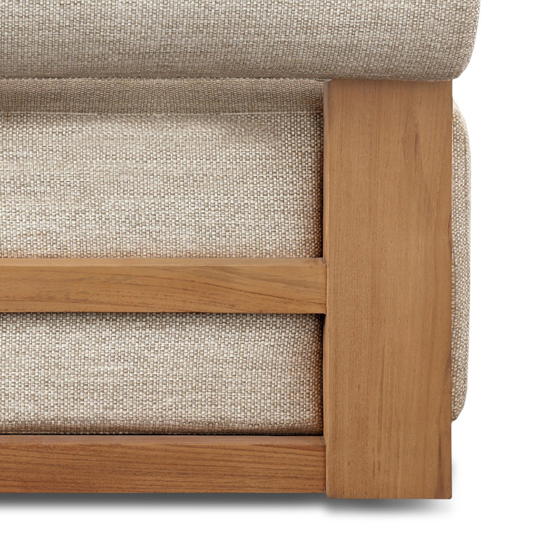 Malta Outdoor Swivel Chair-Faye Sand, Faye Sand, Natural Teak