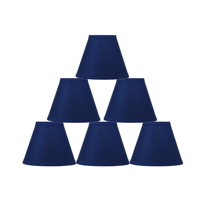 Abat-jour (à pince) de forme empire en coton, Indigo, H 6 po x l 6 po x P 6 po