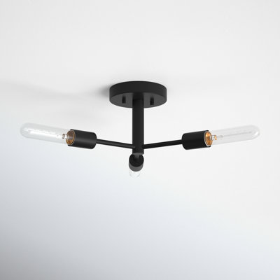 Leto 13" 3-Light Semi Flush Mount