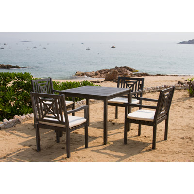 Radnor Square 4 - Person 35.43" Long Dining Set with Cushions by Red Barrel Studio