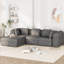 Canapé modulaire Boneless avec méridienne, canapé-lit Boneless, canapé moelleux, sièges profonds pour le salon, sans assemblage requis, noir-502101006