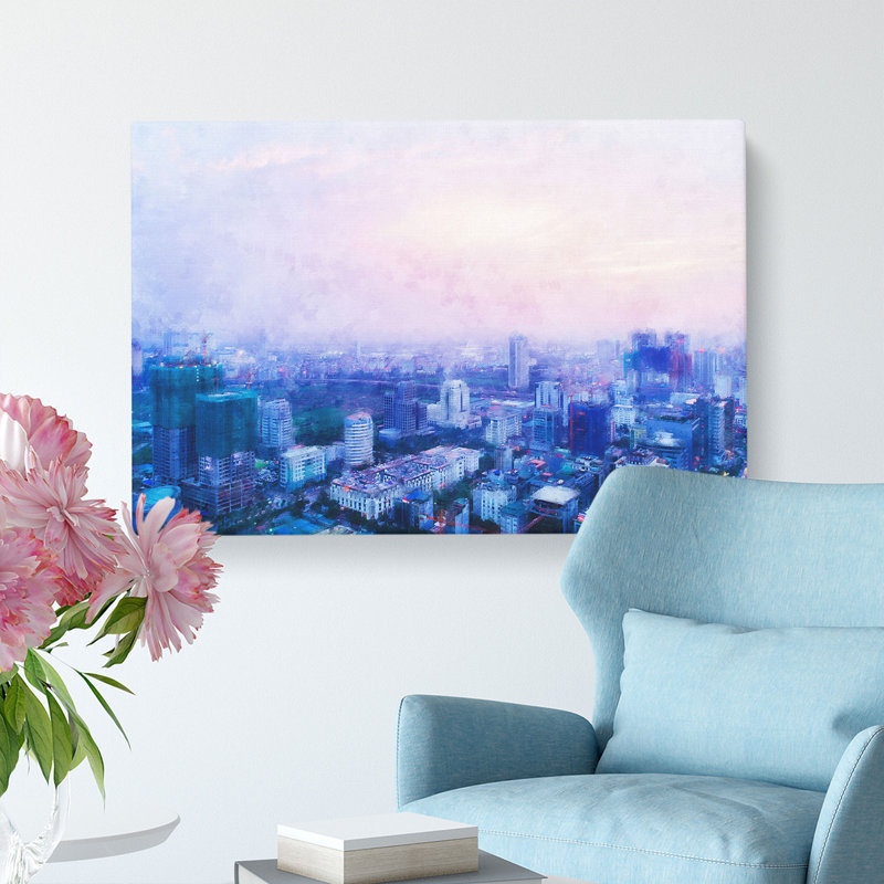 The Hanoi Skyline In Vietnam - Wrapped Canvas Painting, 35cm H x 50cm W x 3cm D
