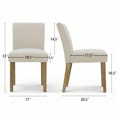 Encline 18.5" Stain Resistant Linen Dining Chair