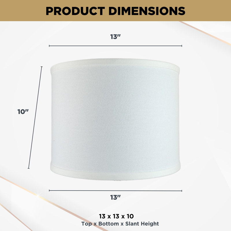 Easy Assembly Hardback Drum Lamp Shade, White