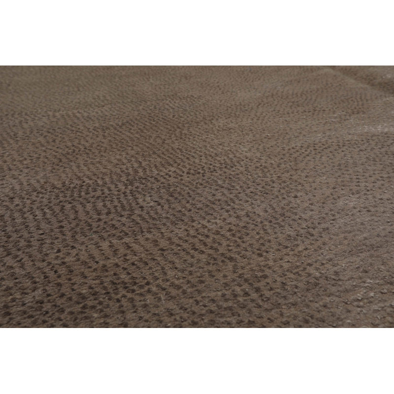 Tapis gris noué à la main de conception unique 6 pi x 8 pi 10 po