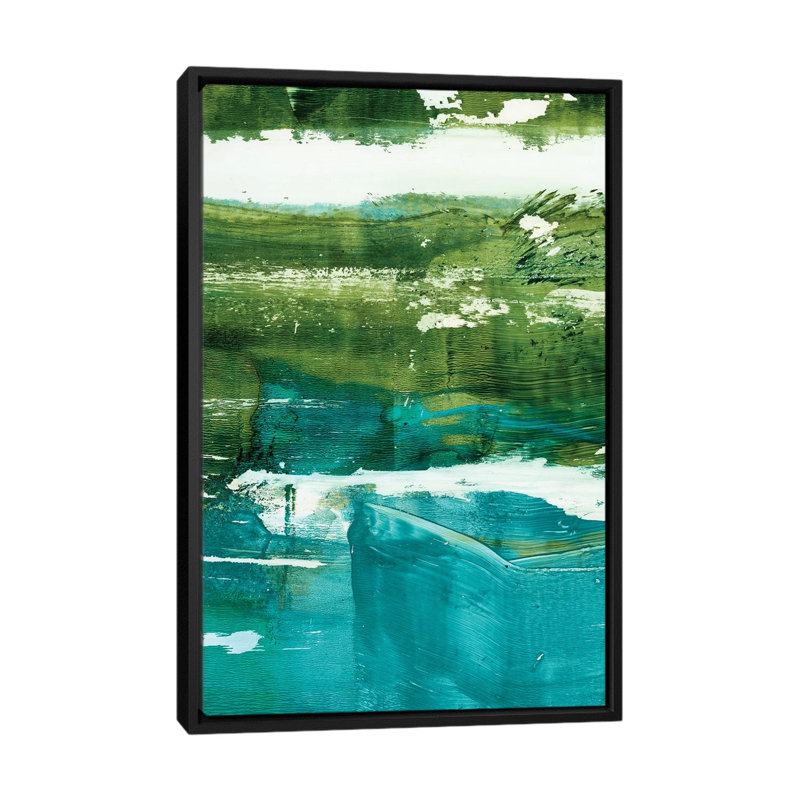 Terra II par Ethan Harper - reproduction d'art, H 40 po x l 26 po x P 1,5 po, Pas de tapis, Toile avec cadre noir