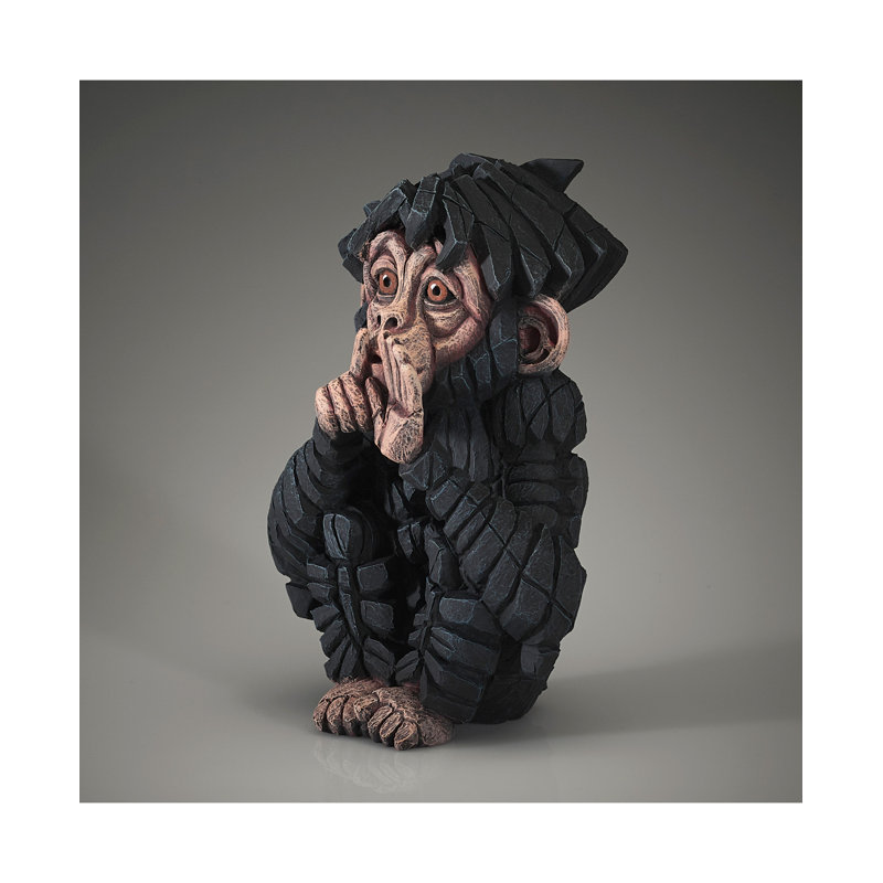 EDGE Sculpture Speak No Baby Chimpanzee Figurine 8.3in H
