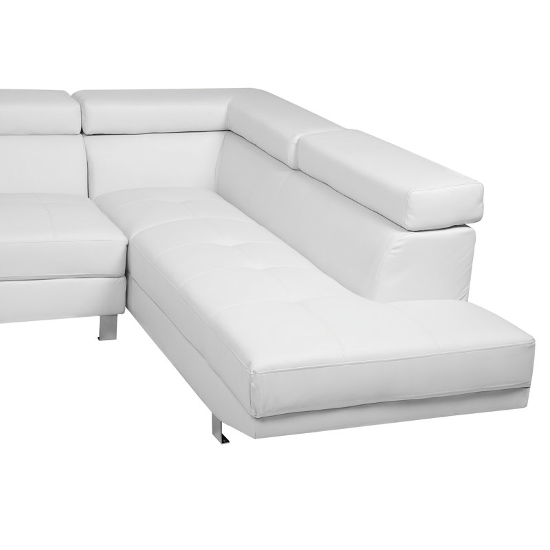 Auti 5 Seater Faux Leather Large Corner Sofa , White