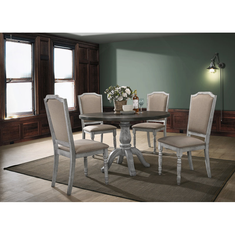 Iris Round Pedestal Wood Dining Table