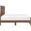 Cadre contemporain de taille grand lit brun rustique contemporain avec placage en bois pour la chambre à coucher, accessoire avec tête de lit, rails, sommier requis-1345427447-1345427444