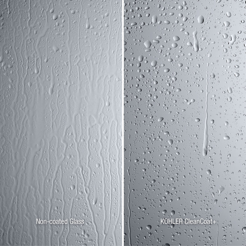 Levity 59.63" x 59.75" Bypass Bath Door with CleanCoat® Technology, Matte Nickel, Crystal Clear