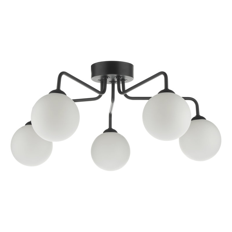 Flush Mount, Matt Black/Beige