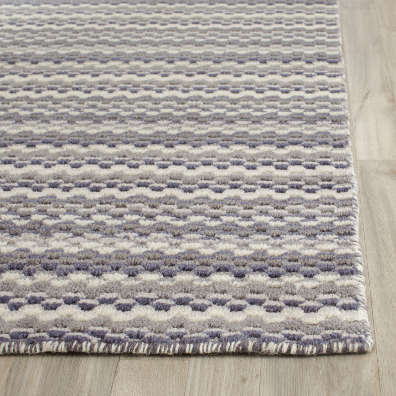 Tapis bleu / gris en laine Archer, Rectangle 6 pi x 9 pi