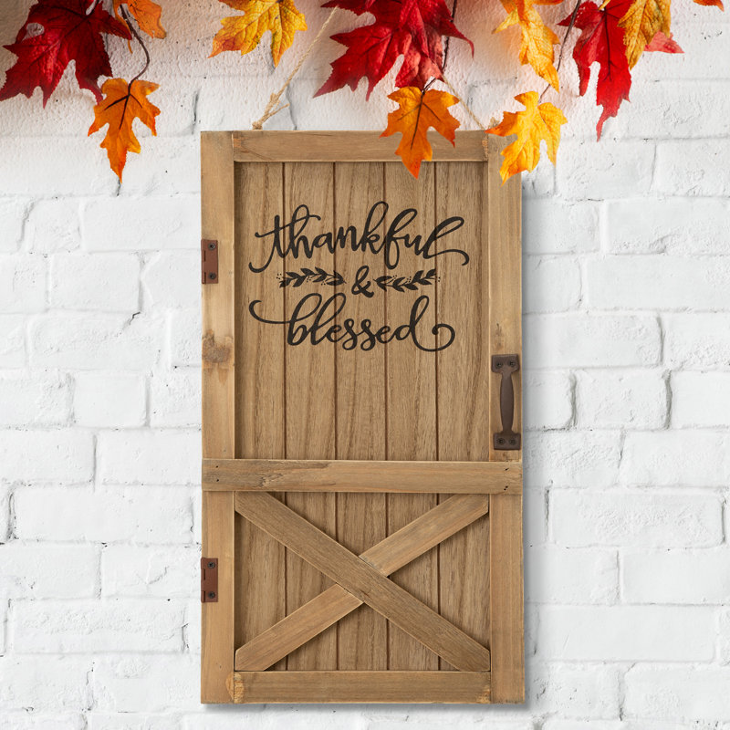 Décoration murale de porte de grange en bois 18 "H 18"