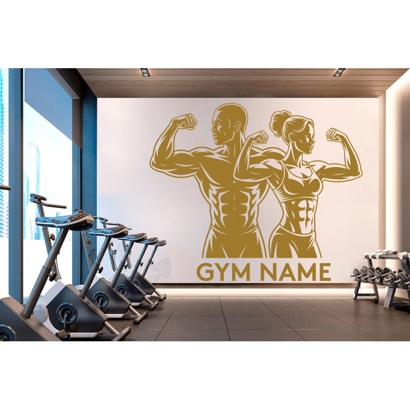 Adhésif décoratif Couple gymnase, H 51 po x l 44 po, Oui, Rose millennial
