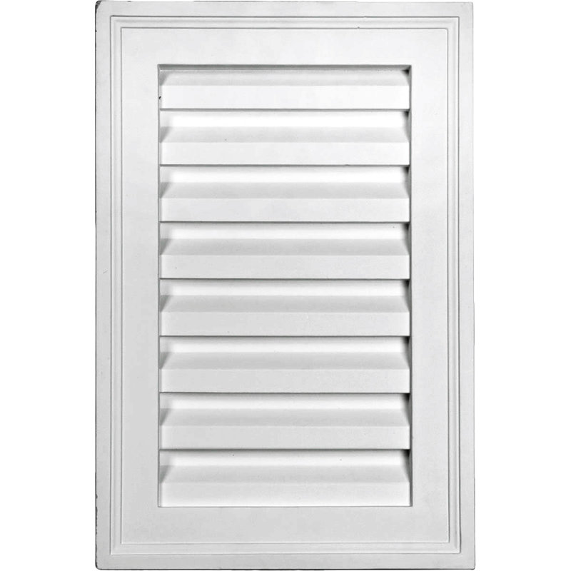 Grille d'aération Urethane Gable, L 15 po x H 17 po, Non fonctionnel