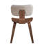 2 pièces de chaises de salle à manger blanches Boucle - Accents de finition noyer et conception simple de table
