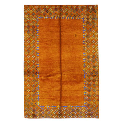 Hand-Knotted High-Quality Orange Area Rug