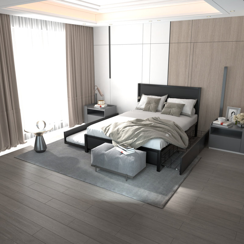 Izzak Metal Platform Storage Bed