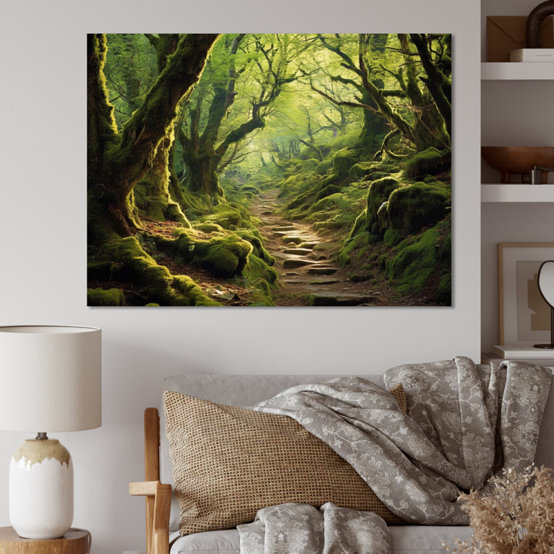 Woodland Serenity - Art mural forêt, H 30 po x l 40 po x P 1,5 po, Toile tendue