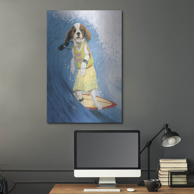 Red Barrel Studio® «Surf Dawg» par Scott Westmoreland, art mural en métal, H 36 po x l 24 po