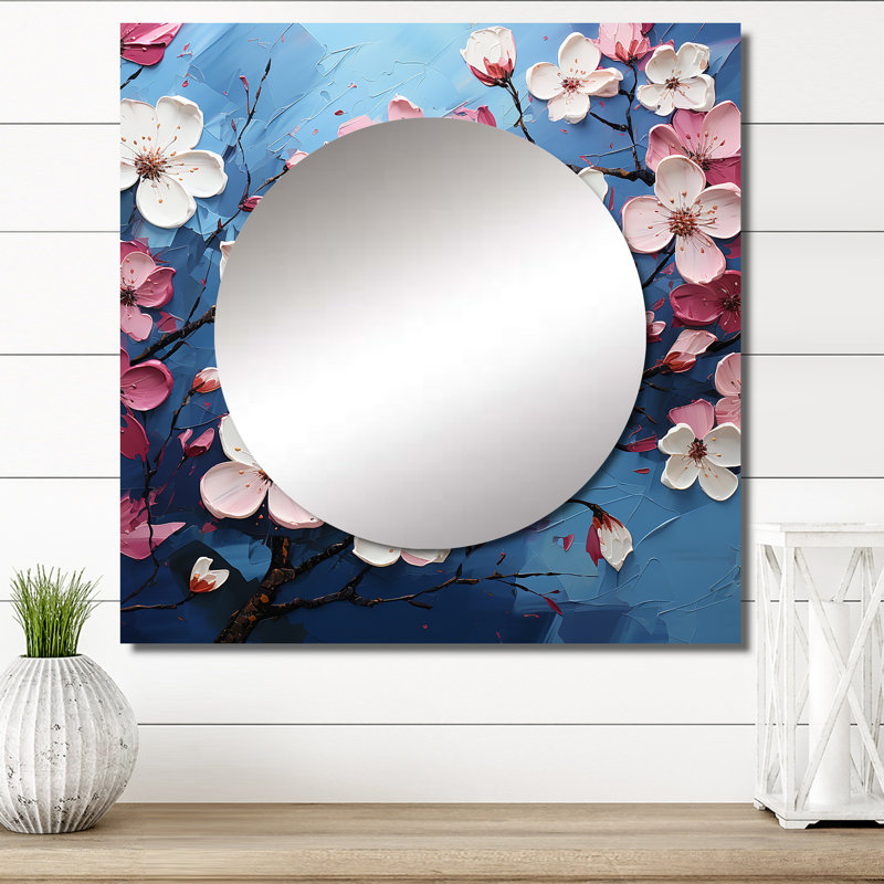 Chotu - Miroir carré bleu et rose, 36 po x 36 po