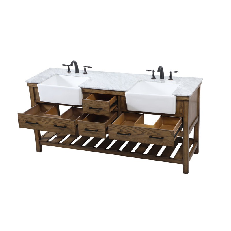 Ensemble de meuble-lavabo double 72 po Booneville, Bois flottant