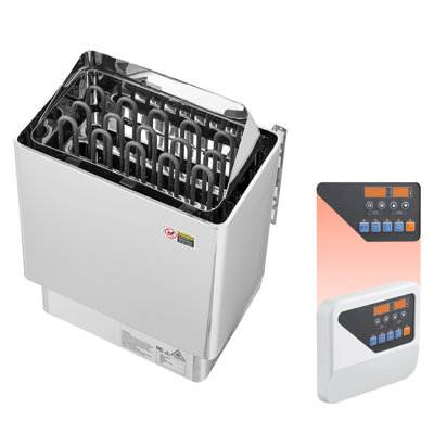 Poêle de sauna électrique de 9 kW 240 V, compatible avec les saunas de 317,8 à 459 pi³, pour bains de vapeur secs. Support prépercé inclus. Convient aux particuliers et aux professionnels.