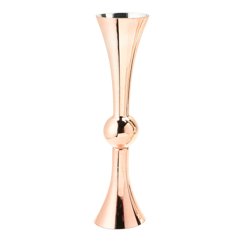Glass Floor Vase, Rose Gold