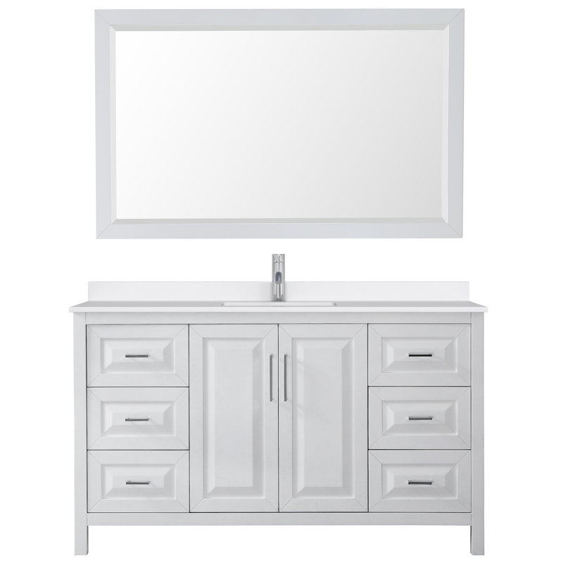 Daria 60'' W Single Vanity, Polished Chrome, Brown, Giotto Quartz