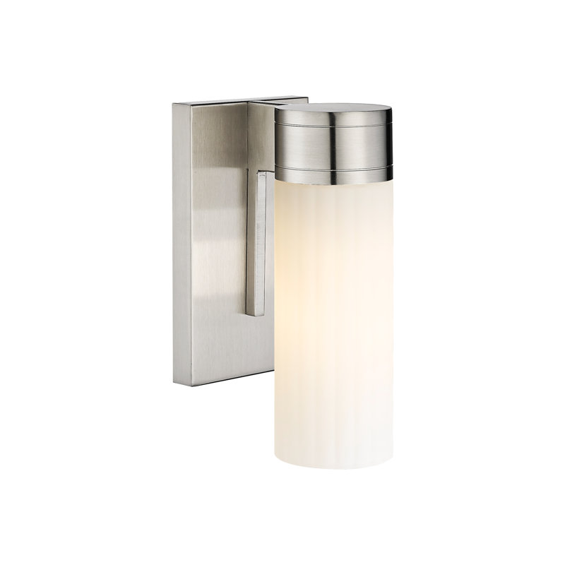 Applique murale 11 po Empire, Blanc mat, H 9,5 po x l 5,5 po x P 3,13 po, Nickel satiné