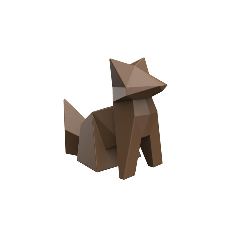 Statue de jardin renard en plastique, Brun