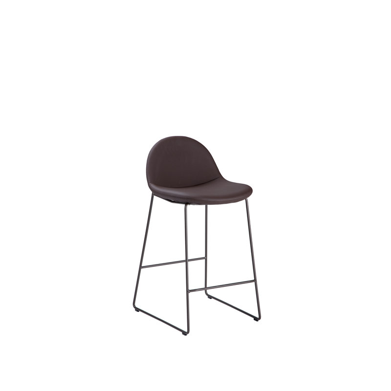 Surf Upholstered Counter Stool with Metal Frame, Counter Stool (26.5” Seat Height), Black
