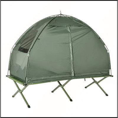 Lits de camping tout-en-un pliables avec tente, matelas gonflable et sac de couchage