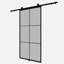 Metal and Glass Metro Barn Door with Installation Hardware Kit-49257384