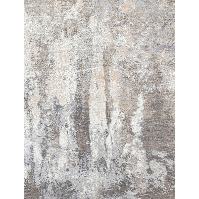 Handmade Silk and Wool Area Rug, Rectangle 8' x 10'