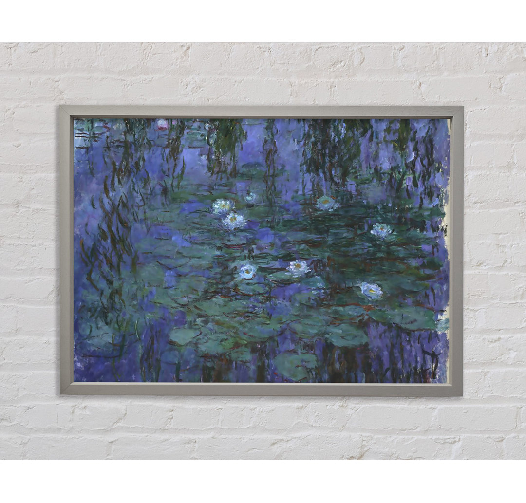 Monet Blaue Seerosen - Einzelner Bilderrahmen Kunstdrucke auf Leinwand