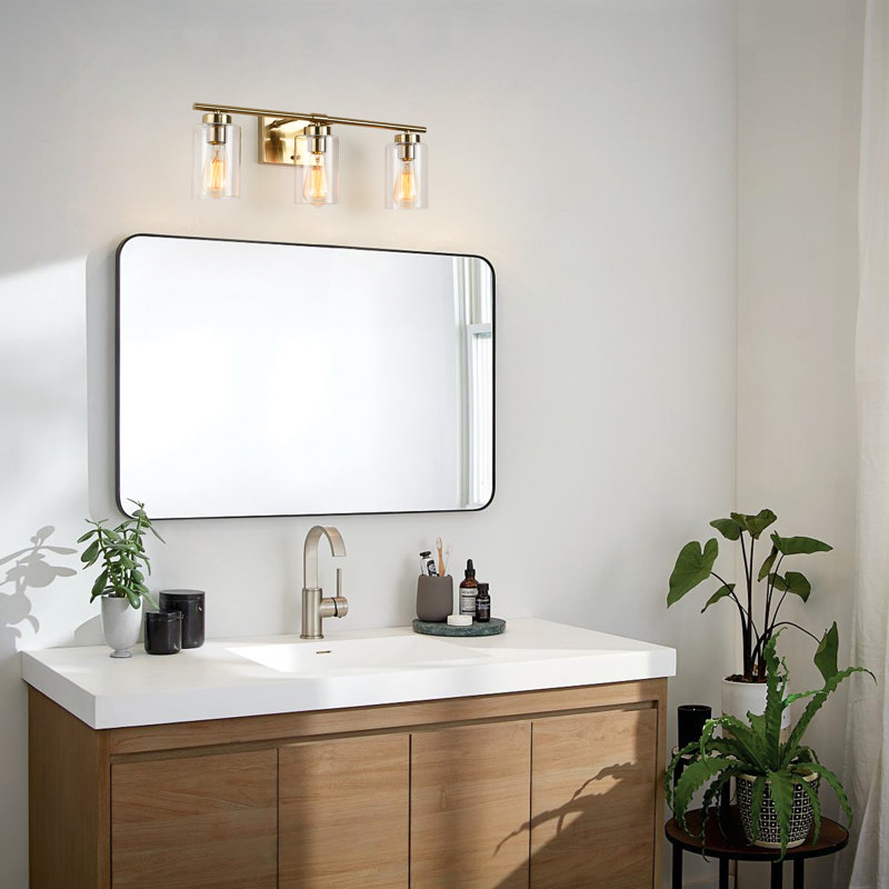 Hooversville Dimmable Vanity Light, Gold, 3 Lights