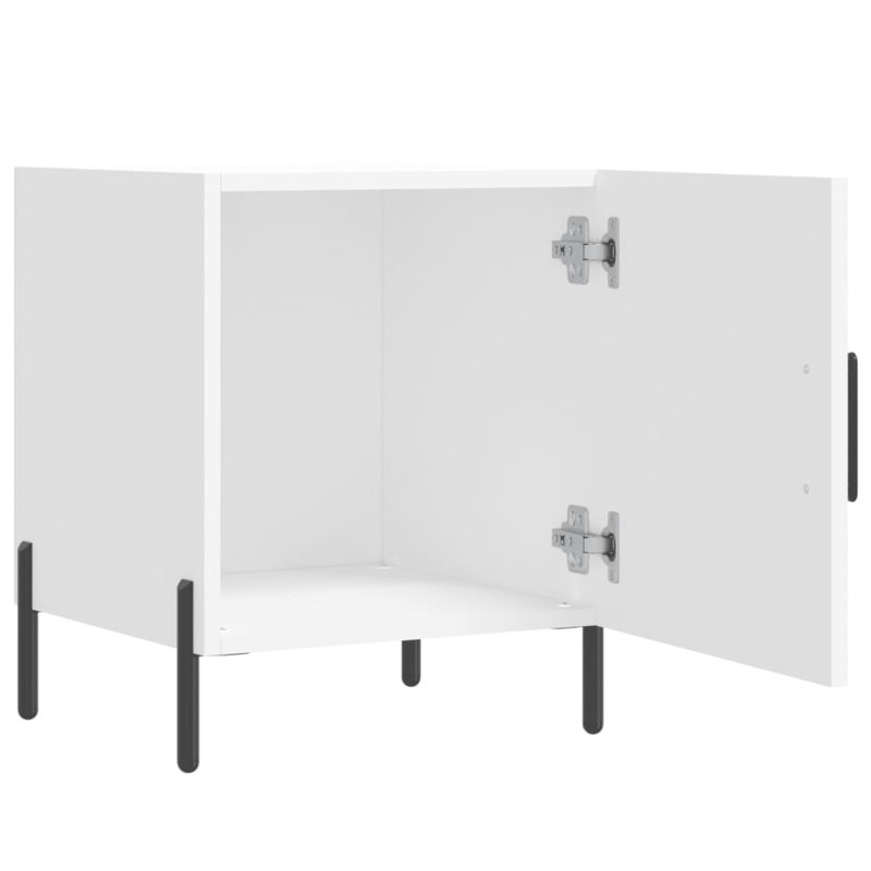 Naidu 40cm W Iron Bedside Table, White