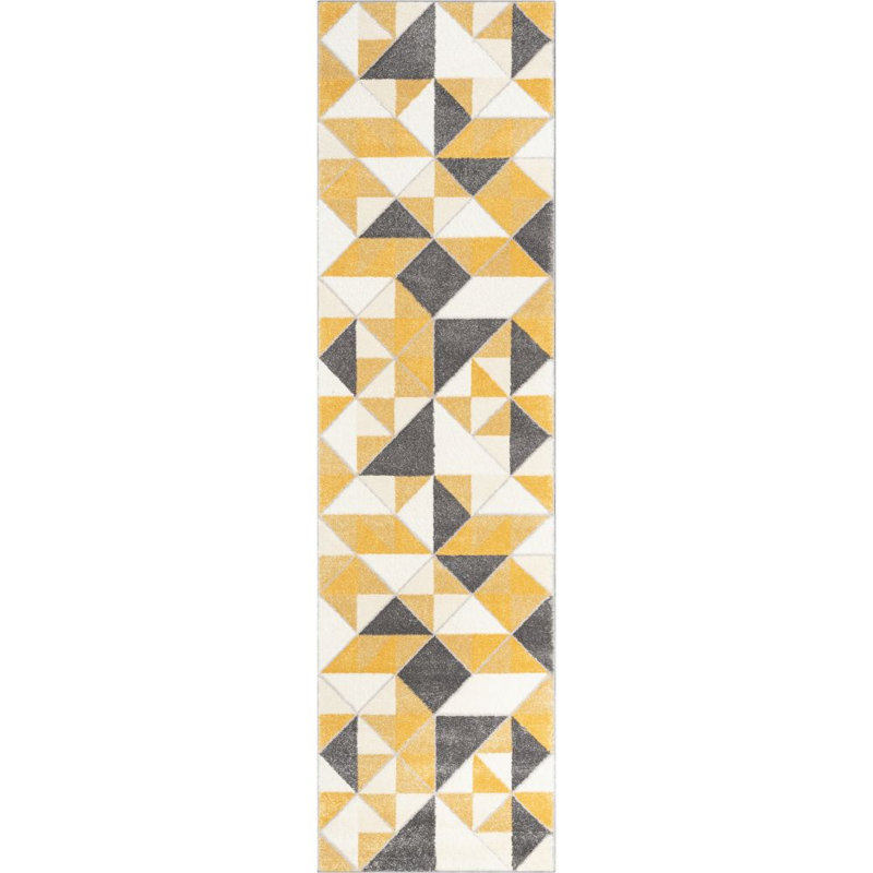 Leona Geometric Synthetic Area Rug, Runner 80 x 300cm
