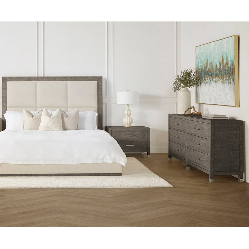 Lit tapissier Bustamante, Gris, Grand