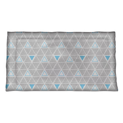 Taie décorative d’oreiller classique à motif de triangles dessinés à la main