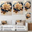 Orange clair et bleu foncé Dhalia III - Art mural sur toile floral et botanique-1758808473-1758808476