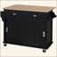 Chariot de cuisine avec comptoir à abattants en bois d'hévéa, porte de grange coulissante dissimulée à hauteur réglable, îlot de cuisine sur 4 roues avec armoire de rangement et 2 tiroirs, L 52,2 x l 30,5 x H 36,6 po, noir-361266763