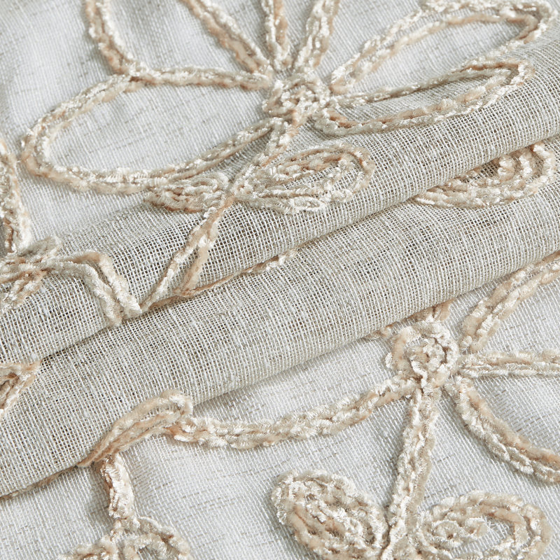 Macklin Floral Tailored Kitchen Curtain, Linen