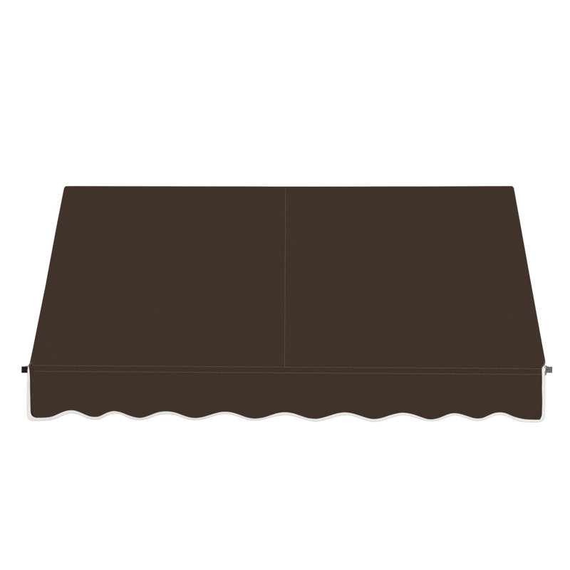 Awntech Santa Fe Acrylic Fabric Fixed Awning with Iron Rope Arms, 44" H x 64.5" W x 24" D, Brown