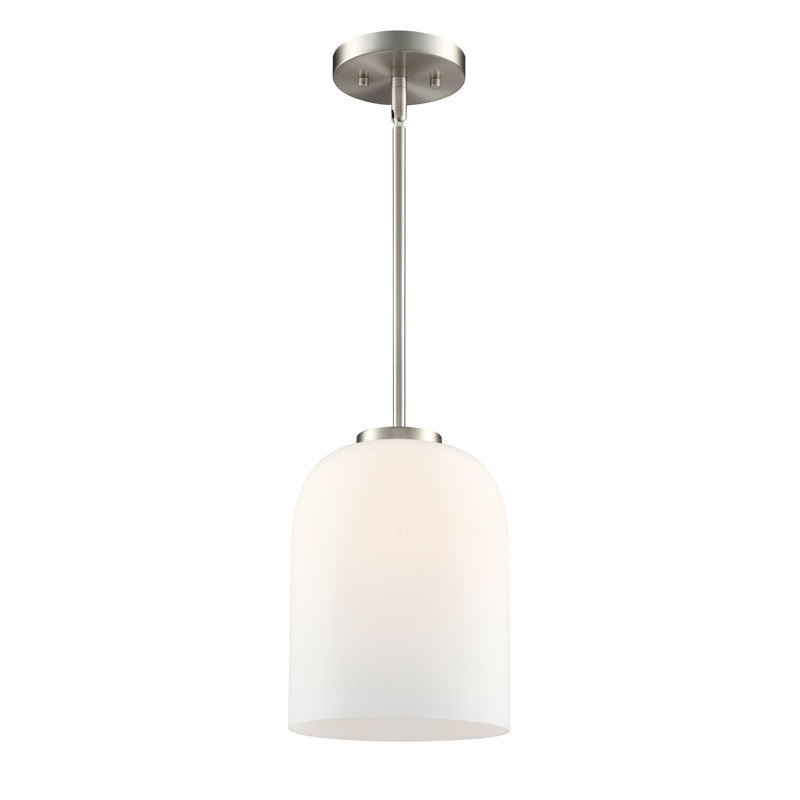 Luminaire suspendu 1 lumière Laphia, H 10,75 po x l 8 po x P 8 po, Nickel brossé