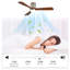 52-Inch Walnut and Metal Ceiling Fan with Dimmable LED Light and Multi-Speed Settings