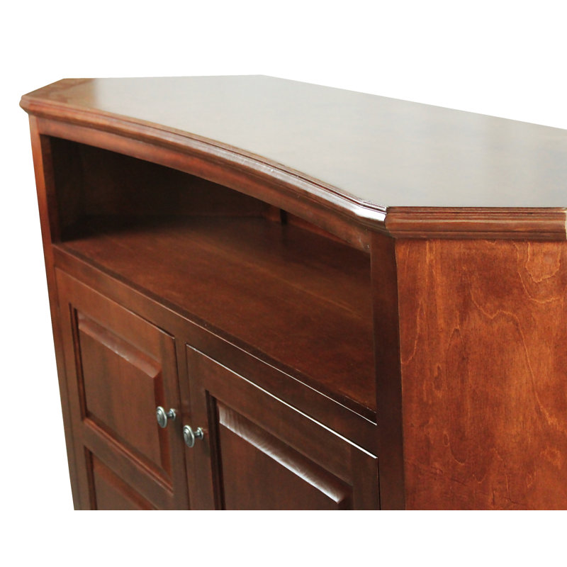 Inouye Unfinished Corner TV Stand for TVs up to 65", Concord Cherry