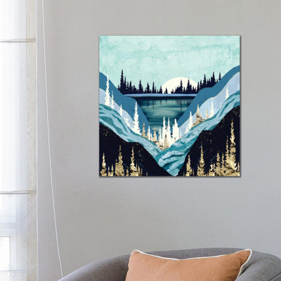 Blue Forest Lake - impression d'art graphique